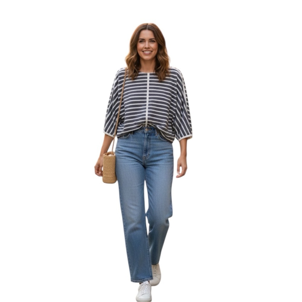 Madewell Striped 100% Cotton Blouse size medium